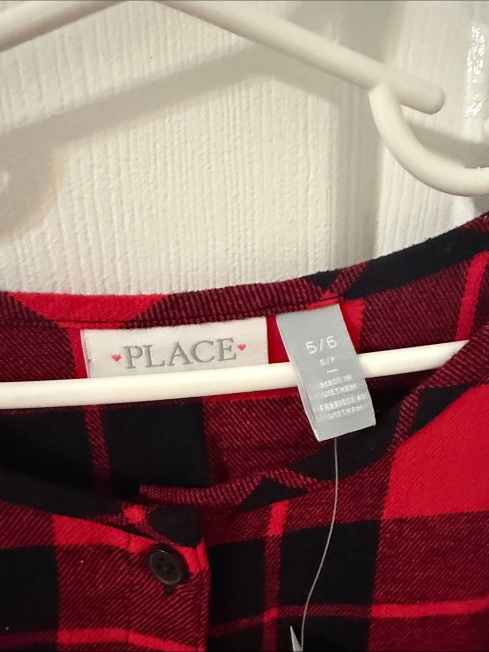 The Children's Place Red & Black Plaid Button-Front Dress - Picture 3 of 4